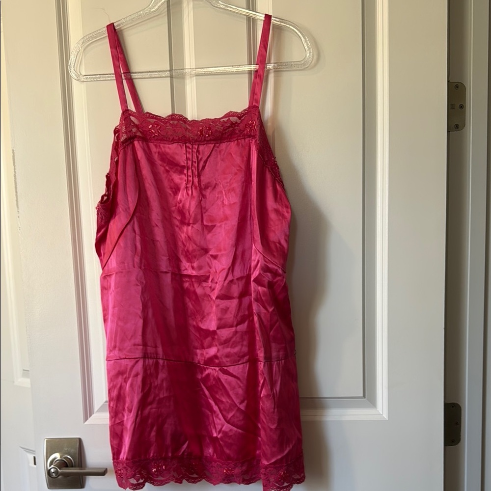 Elegant Pink Lace Trim Camisole